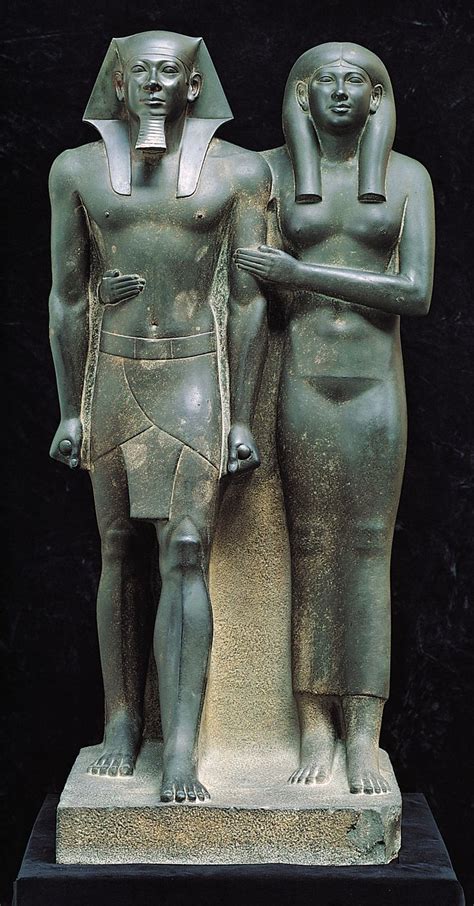 menkaure and his wife queen khamerernebty statue ancient egyptian art egyptian art ancient