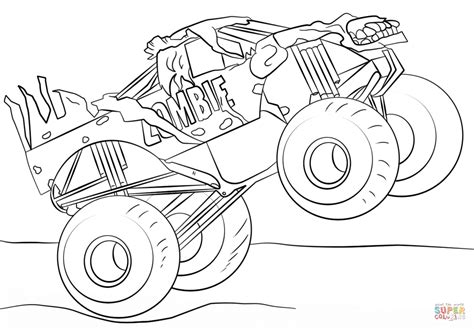 The collection is varied with different variations and characters. Get This jam zombie monster truck coloring page - 09271