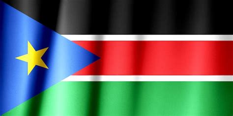 patrón de bandera de sudán del sur en la textura de la tela foto premium