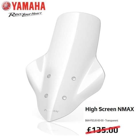 Genuine Yamaha Tall Screen Clear For Nmax 125 2021 And 2022 B6h F83j0