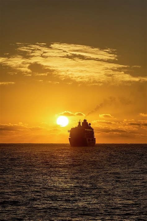 Cruise Ship At Sunset Photograph By John Greimscience Photo Library
