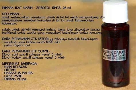 Oke kali ini saya akan. JAMU SUSUK DARA: MINYAK IKAT KASIH