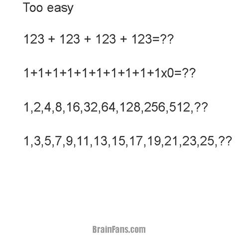 Number In The Sequence Number And Math Puzzle Brainfans