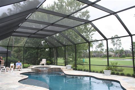 A screen enclosure may offer protection from the sun and heat as well from bugs and mosquitoes. Houston Screen Rooms, Screen Enclosures, Solar Screens