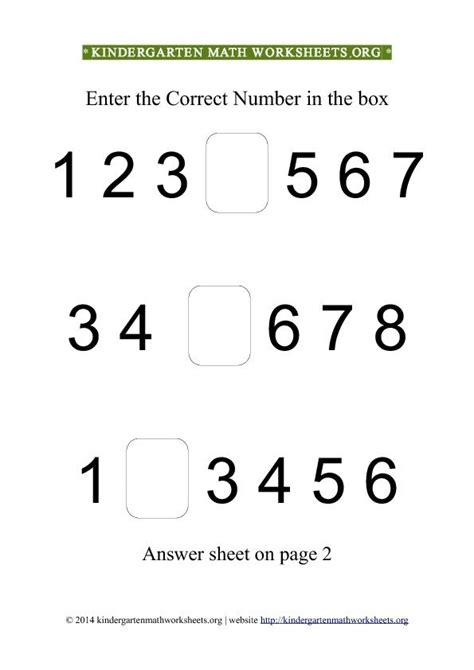 Kindergarten Number Pattern Pattern Worksheets For Kindergarten
