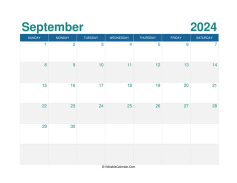 September Calendar 2024 Printable Editable March 2024 Calendar