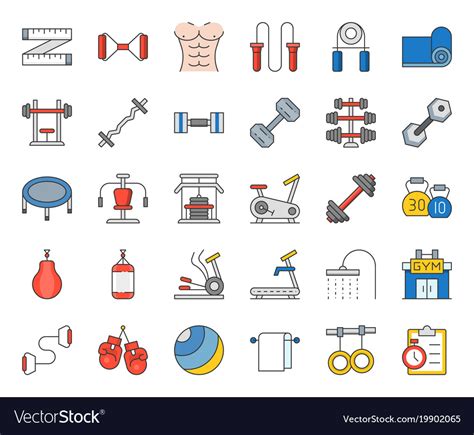 Gym Equipment And Fitness Icon Royalty Free Vector Image