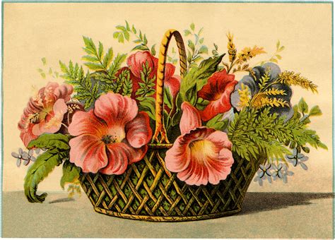 How to make flower basket using jute rope and plastic bowl,, today in this tutorial i will show you how to make a flower basket using jute rope and waste material. Vintage Flower Basket Image - The Graphics Fairy