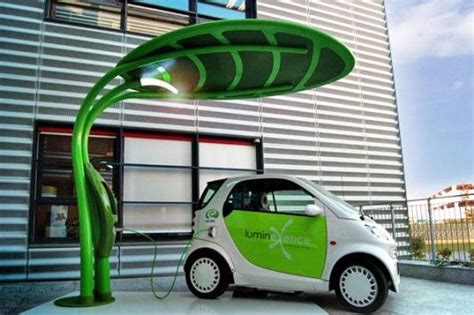 Leaf Shaped Lotus Electric Vehicle Charger Doubles As A Solar Powered