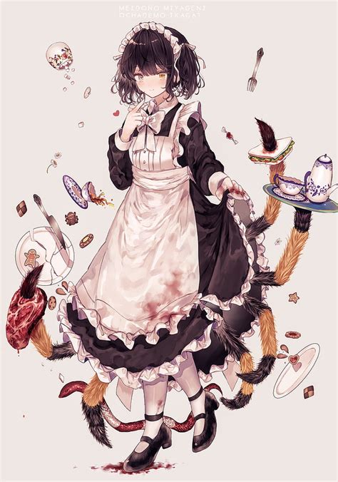 Brown Hair Anime Girl Maid Outfit Anime Wallpaper Hd