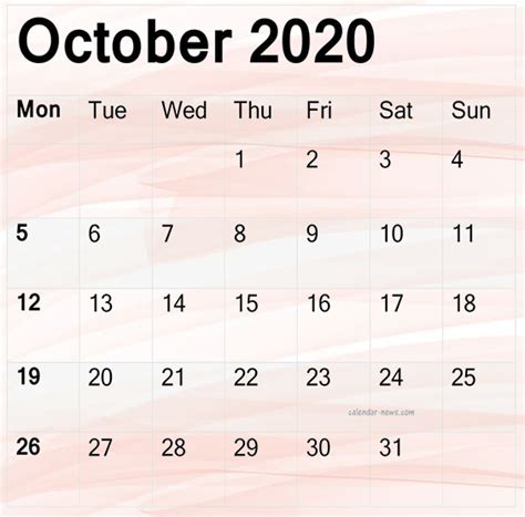 Quite a few believed that all the mayan calendar. Cute October 2020 Calendar Wallpaper, Template