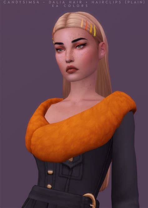 Dalia Basic Long Hair With Hair Clips And Duotone Acc At Candy Sims 4