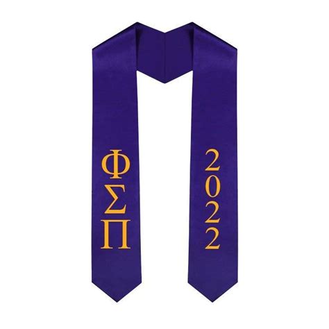 Phi Sigma Pi Greek Lettered Graduation Sash Stole With Year Best