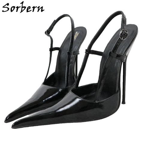 sorbern 16cm metal high heel women pumps slingback long pointy toes stilettos night party heeled