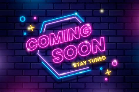 Free Vector Neon Coming Soon Background