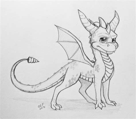 Learn pencil drawing online at your own pace. A simple pencil drawing of my favorite guy! : Spyro