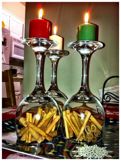 My Take On Wine Glass Candle Holders Diy Crafts Pinterest