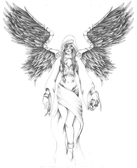 Dark Angel Tattoo Design By Mustang Inky