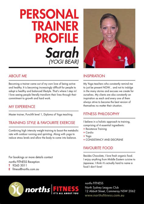 I am a first class student who has a background in (what if you are seeking an example personal profile, please see below for one that you can use and adapt. Norths Personal Trainer Profiles by North Sydney Leagues ...