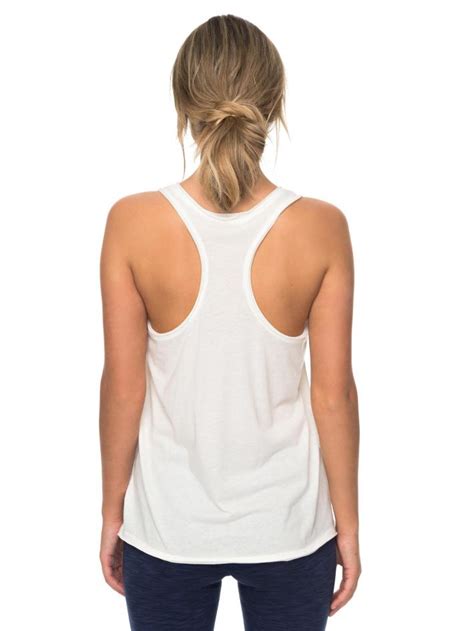 White Womens Roxy Singlets And Tank Tops Play And Win B Muscle Tank Top Marshmallow Navigate Fp