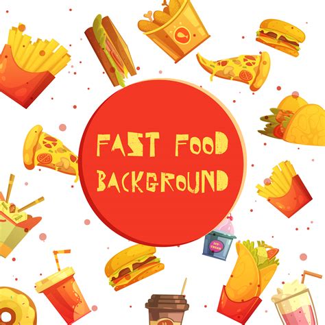 Fast Food Decorative Background Retro Cartoon Download