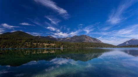 Lake Walchensee Alps Bavaria Germany Mountain With Reflection Hd Nature
