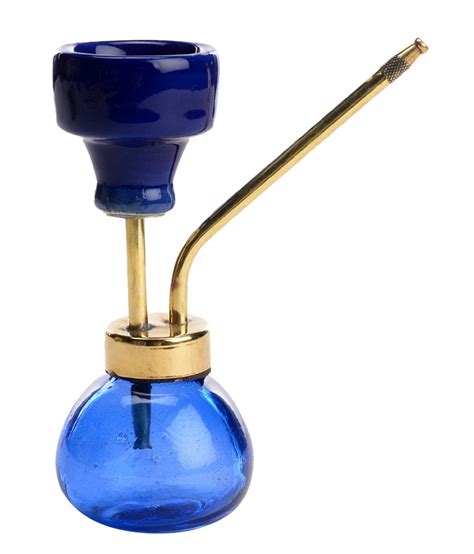 Buy Desi Karigar Decorative Stylish 6 Inch Glass Brass Hookah Blue Gold Online ₹399 From