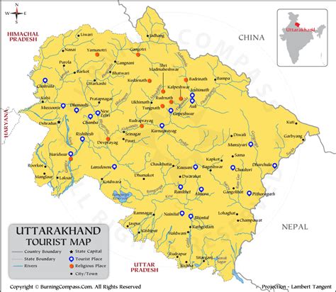 Uttarakhand Tourist Map Travel Map Of Uttarakhand