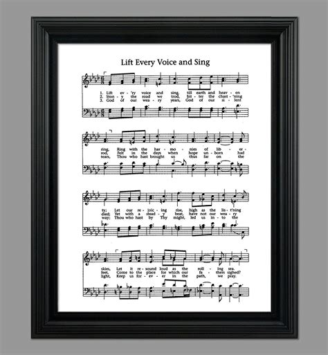 Lift Every Voice And With Us Sing Hymn Lyrics Hymnal Sheet Etsy