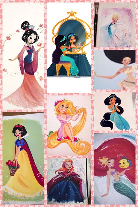 Mulan Jasmine Elsa Pocahontas Snow White Rapunzel Anna And Ariel