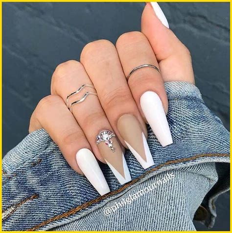 Elegant French Tip Coffin Nails You Need To See StayGlam In Long Acrylic Nails Long