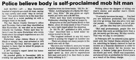 Max Kurschner Aka Joey The Purported Cosa Nostra Killer Killed