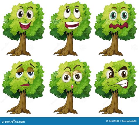 Trees With Face Stock Vector Illustration Of Funny Angry 44515384