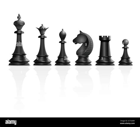 Set Of Black Chess Pieces Vector Illustration Stock Vector Image And Art