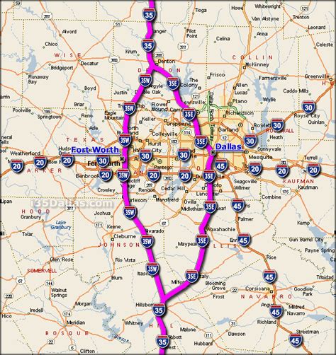 Dallasfort Worth Metro Map Travel Map Vacations Travelsfinders