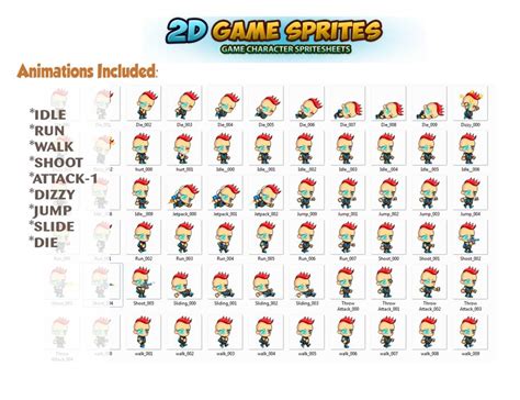 2d Game Character Sprites 15 By Dionartworks Codester