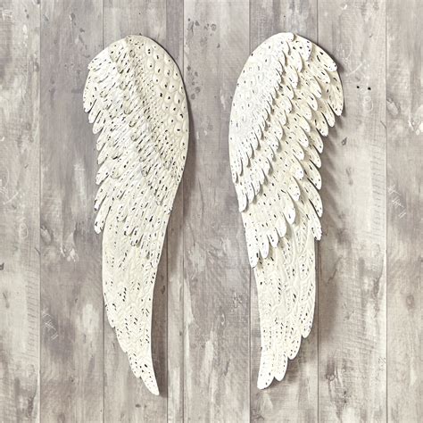 Heavenly Angel Metal Wings Religious Hanging Wall Decor 2 Pieces