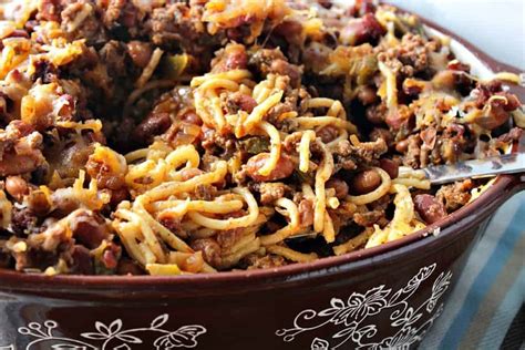 Directions cook macaroni according to package directions. Make-Ahead Spaghetti Western Chili Casserole Recipe