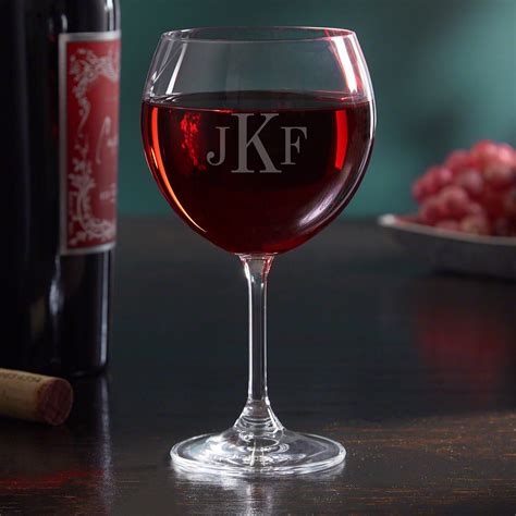 Monogrammed Red Wine Glass 17 Oz Glassware