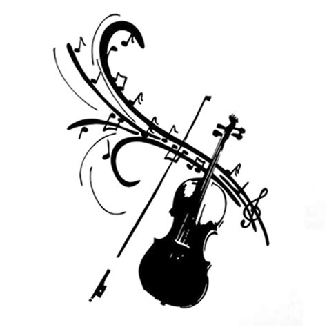 141cm192cm Fashion Violin Music Symbol Decor Blacksilver Car