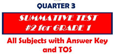 Grade 1 Quarter 3 Summative Test 2 With Answer Key Tos Deped K 12