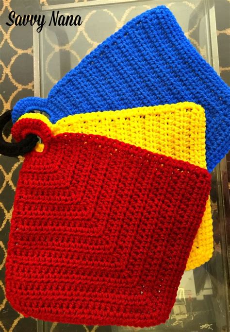 Crocheted Kitchen Hot Pads FREE Crochet Pattern Savvy Nana Crochet