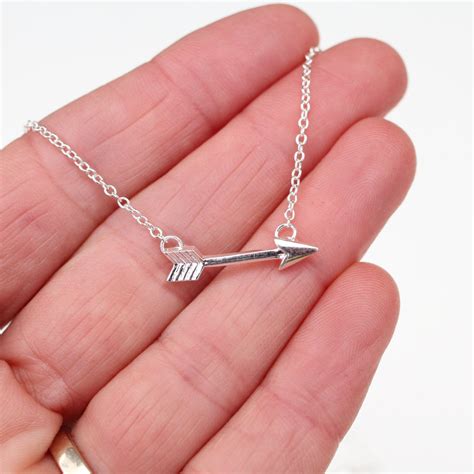 Arrow Necklace Silver Layering Charm Necklace Friendship Jewellery