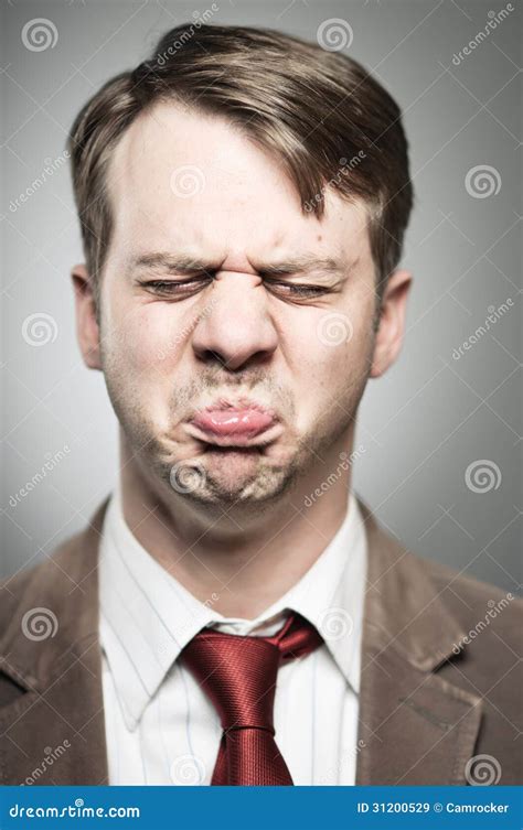 Caucasian Man Pouting Expression Portrtait Stock Image Image Of