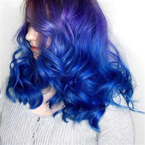 Purple To Blue Color Melt Vivid Hair Color Pretty Hair Color