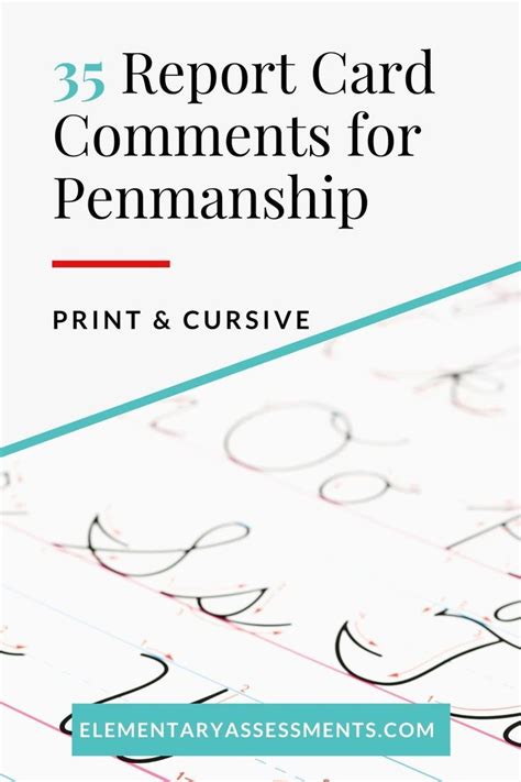 A subject level comment next step learning skills: 35 Report Card Comments for Penmanship (Cursive & Print) | Report card comments, Report card ...