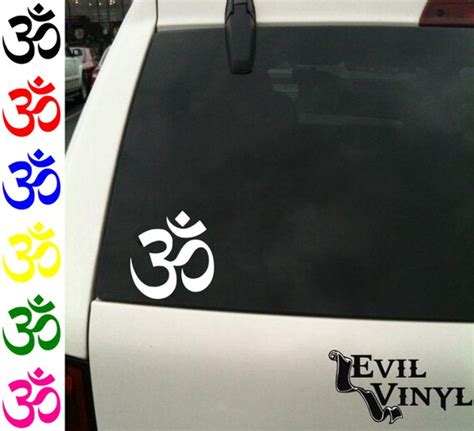 Om Symbol Vinyl Car Window Decal Hindu Trimurti Mantra India