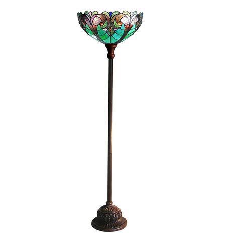 Liaison Tiffany Style 1 Light Victorian Torchiere Floor Lamp 15 Shade