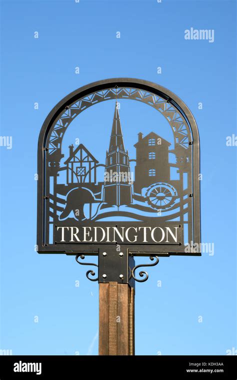 Wrought Iron Village Sign At Entrance To Tredington Warwickshire