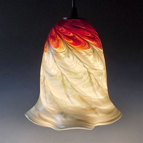 Optic Ruffle Pendant By Mark Rosenbaum Art Glass Pendant Lamp